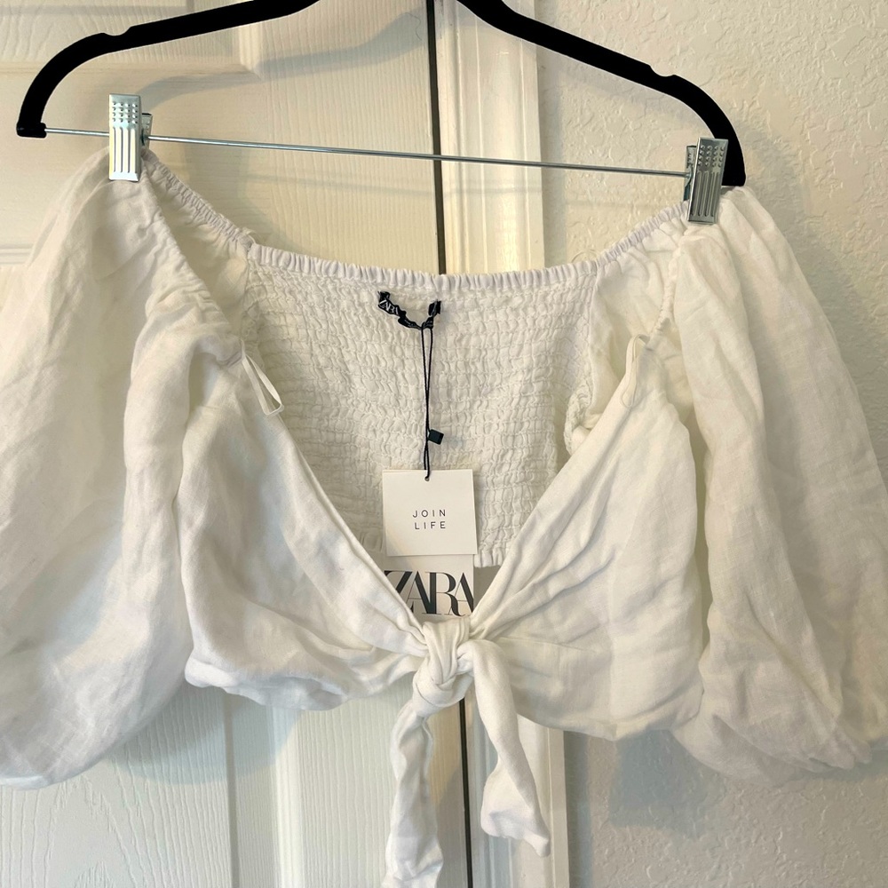 Zara Front Tie Crop Top